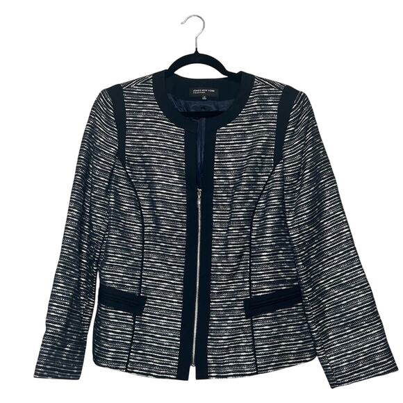 NWOT Jones New York Navy Blue Textured Knit Blazer - Picture 1 of 7